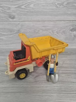 Buy Vintage Fisher Price Dumper Truck Toy 1970's With Figure And Tools Very Rare • 23.50£
