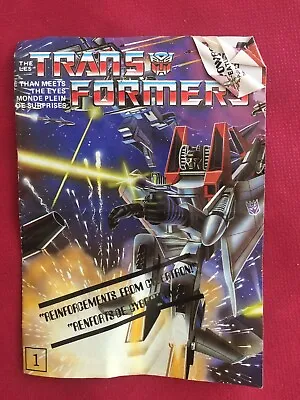 Buy Transformers G1 1985 Folder Catalogue Checklist Canada Canadian Leaflet • 17.33£