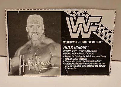 Buy WWF Hasbro Series 5 Hulk Hogan Bio Backing Card • 3£