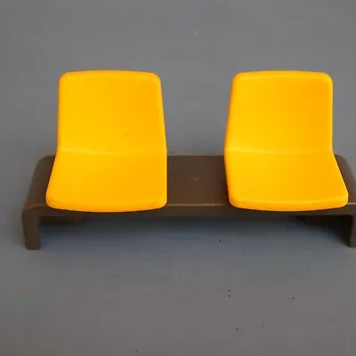 Buy Playmobil Bench Seats For Airport / Railway Station / Zoo  RARE ( Yellow / Grey) • 1.49£