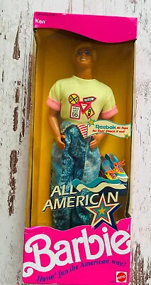 Buy 1990 Barbie All American Ken Made In Malaysia NRFB • 214.12£