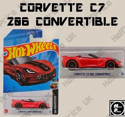 Buy Hot Wheels Corvette C7 Z06 Convertible Red HW Roadsters 1.64 Diecast Cars • 3.49£