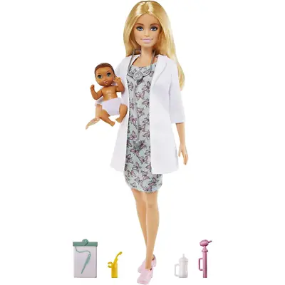 Buy Barbie Baby Doctor Playset With Blonde Doll Infant Doll Doctor Toy Accessories • 19.99£