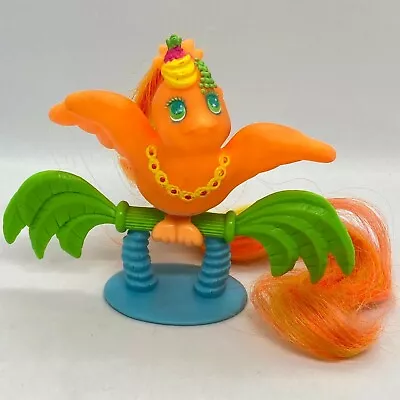 Buy Pina Colada Tails Fairytails Bird W/ Perch Tropical Tails Vintage Hasbro 1980s • 43.23£