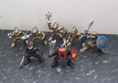 Buy Vintage Fisher Price Great Adventures Castle Gold & Black Knights Figures X 7 • 35.99£