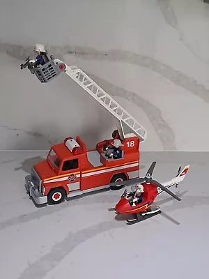 Buy Playmobil Fire Engine + Helicopter Fire Crew Working Sounds And Lights FAST P&P • 14.99£