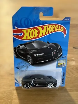 Buy HOT WHEELS 16’ Bugatti Chiron Black Long Card 89/250 • 10.99£