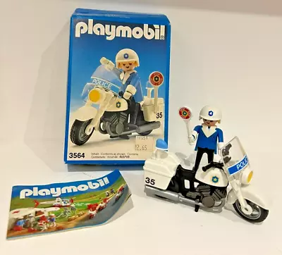Buy Playmobil 3564 Police Motorcycle & Rider - Box & Instructions - Retro Playmobil • 15.95£