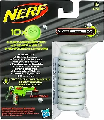 Buy Hasbro Nerf Vortex Glow In The Dark Disc Refill Pack (10pk) • 5.99£