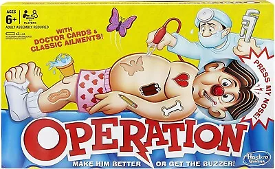 Buy Gaming Classic Operation Game Hasbro For Ages 6+ Xmas Gift Toy Indoor Present UK • 18.95£