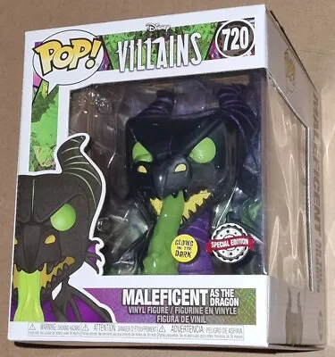 Buy Official Funko Disney 6 Inch Pop. GITD Special Edition Maleficent As The Dragon. • 29.99£