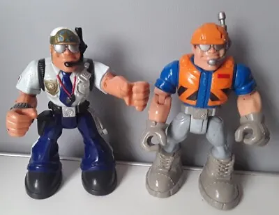 Buy Fisher Price Rescue Heroes Action Figures Police Officer And Construction Worker • 9£