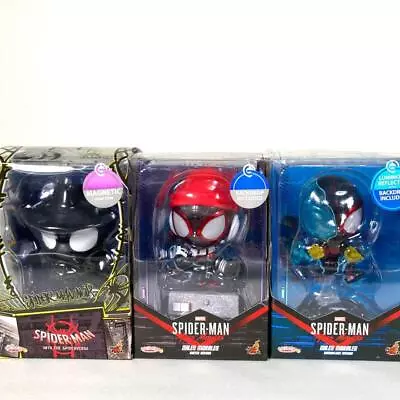 Buy Cosbaby Hot Toys Spiderman 3 Piece Set Morales Noir Marvel Cosb856 Cosb855 Cosb6 • 151.84£