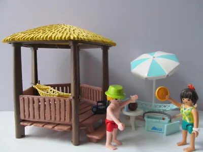 Buy Playmobil Dollshouse/Hotel/Holiday: Beach Hut, Figures & Hammocks NEW • 20.99£