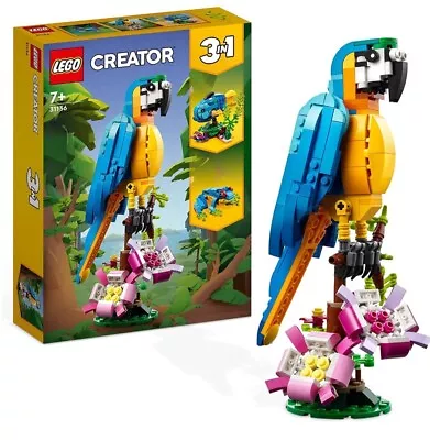 Buy LEGO CREATOR, Exotic Parrot (31136) Can Be Built To Become 3 Different Animals • 18.99£