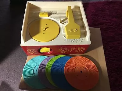 Buy Vintage Collectable Fisher Price Record Player 5 Records 70s • 45.50£