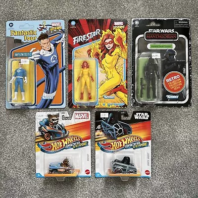 Buy Random Collection X5 Star Wars & Marvel Collectable Figures! Hot Wheels, Kenner • 10£