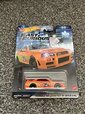 Buy Hot Wheels Premium Fast And Furious NISSAN SKYLINE GT-R BNR34 Real Riders R34 • 4£