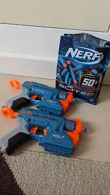 Buy Two Nerf Elite 2.0 Volt SD-1 Blaster With 50 Pack Of Darts • 15£