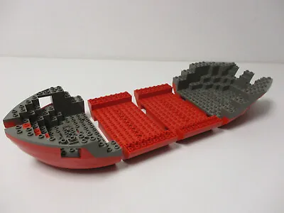 Buy (L2/3) LEGO Ship Hull Red Grey 4 Piece 6285 6268 6271 • 40.96£