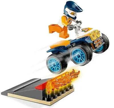 Buy LEGO® City Stunt ATV Quad Bike Buggy With Flaming Ramp & Minifigure Gift • 6.99£