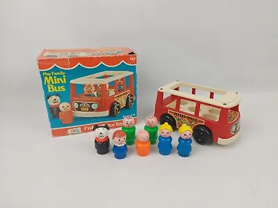 Buy Family Mini Bus Fisher Price Vintage Toy Boxed With All Figures 141 1977 T450 • 20£