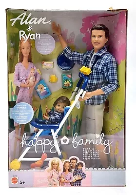 Buy 2002 Barbie Happy Family Alan & Ryan Dad & Son Stroller Set / Mattel 56710, NrfB • 145.52£