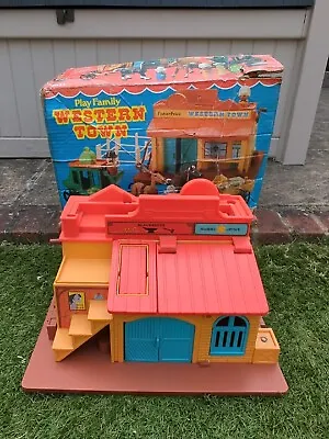 Buy Vintage 1982 #934 Fisher Price Little People Western Town Playset - Boxed! • 45£