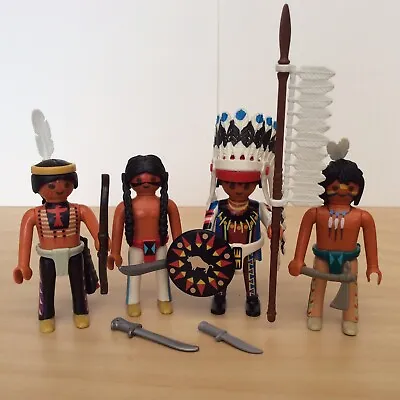 Buy Playmobil Western Native Americans Chief Warriors Civil War Indians  6272, 6271 • 15£