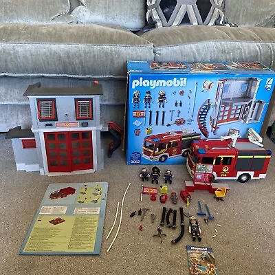Buy Playmobil 9052 Fire Engine And Fire Station Mega Set Boxed • 25£