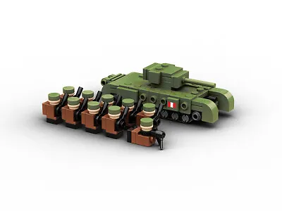Buy WW2 Micro Tanks & Soldiers Construction Brick Toys Tiger Churchill Sherman • 3.30£
