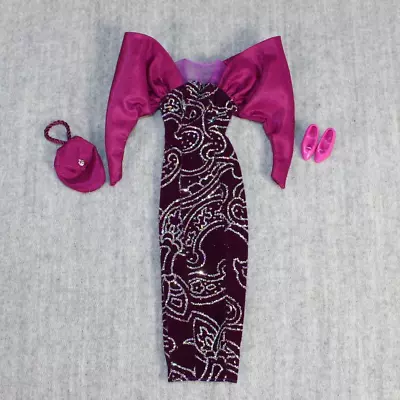 Buy BARBIE MATTEL Doll Fashion Avenue #14307 Plum Purple Glitter Gala Vintage 1994 • 41.07£