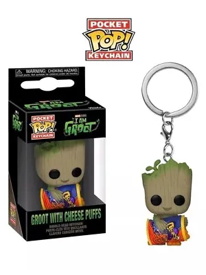 Buy Marvel I Am Groot With Cheese Puffs 2  Pocket Pop Keychain Vinyl Figure Funko • 5.99£