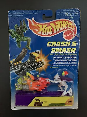 Buy Vintage 1995 - Mattel Hot Wheels Crash & Smash Bikes - Skullrider - New Sealed • 30£
