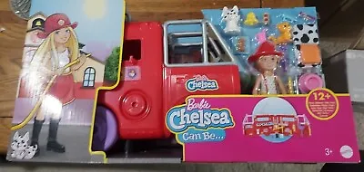 Buy Barbie Chelsea Fire Truck Playset & Chelsea Doll Fold Out + Ladder & Hose - New • 22£