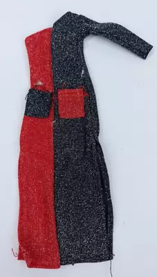 Buy Mego Montgomery Ward Exclusive Red Black Glitter Dress Vintage 1970s Hong Kong • 77.22£