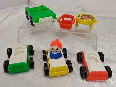Buy Vintage Fisher Price Little People Racing Cars Lady Chair & Barbecue Replacement • 11.99£