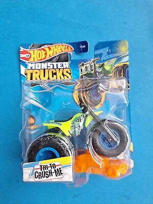 Buy Tri To Crush Me  1:64 Monster Trucks 2023 Hot Wheels Tricycle Quad Motorcycle Truck • 16.50£