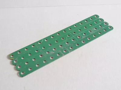Buy 4 Meccano 15 Hole Perforated Metal Strips Part 1b Mid Green Stamped MMIE • 6£