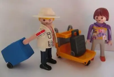 Buy Playmobil Dollshouse/supermarket/airport Extra: Couple & Luggage Trolley NEW • 8.49£