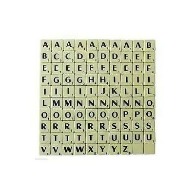 Buy Tiles Ivory/black Letters Full Set 100 Pieces -plastic Ivory Coloured • 4.54£