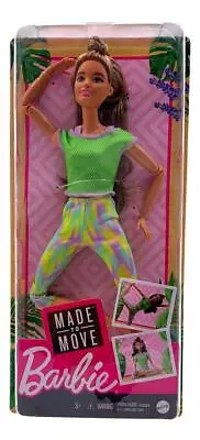 Buy Barbie Made To Move - (Brunette) In Green Yoga Outfit - New & Original Packaging • 27.54£