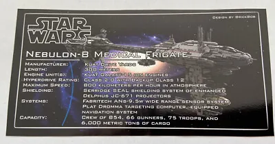 Buy Star Wars UCS Sticker For MOC-5083 Nebulon B Redesign By BrickBob TBC V2 • 8.19£