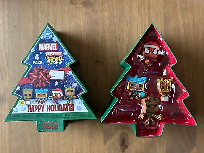 Buy Funko Pocket Pop - Holiday Christmas Tree 4 Pack Gingerbread Groot, Spider-Man + • 16.99£