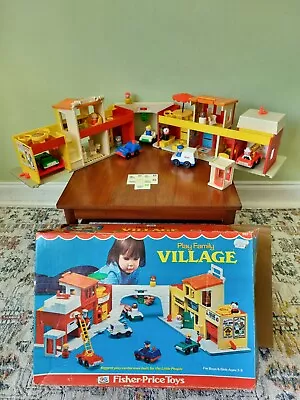 Buy Vintage 1973 Fisher Price Village 100% Complete Box Working Made In USA  • 65£
