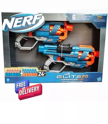 Buy Nerf Elite 2.0 Commander RD-6, 2 Pack Toy Soft Fire 24 Darts Guns Age 8 Year + • 24.89£