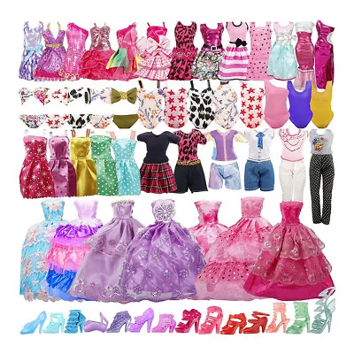 Buy 35pcs Item For Barbie Doll Jewelry Clothing Set Accessories Dresses Shoes • 12.28£