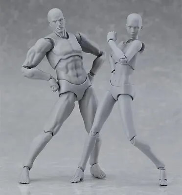 Buy Male/Female Action Figma Archetype Figure Body Toy He She Ferrite Model Doll (T) • 14.99£