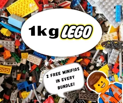 Buy LEGO 1 Kg 1kg Bundle + 2 Minifigures - Job Lot - Bricks Plates Parts - Free P+P • 12.50£