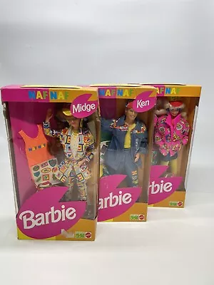 Buy 1993 Barbie NAF NAF Barbie + Ken + Midge Made In China NRFB • 643.53£